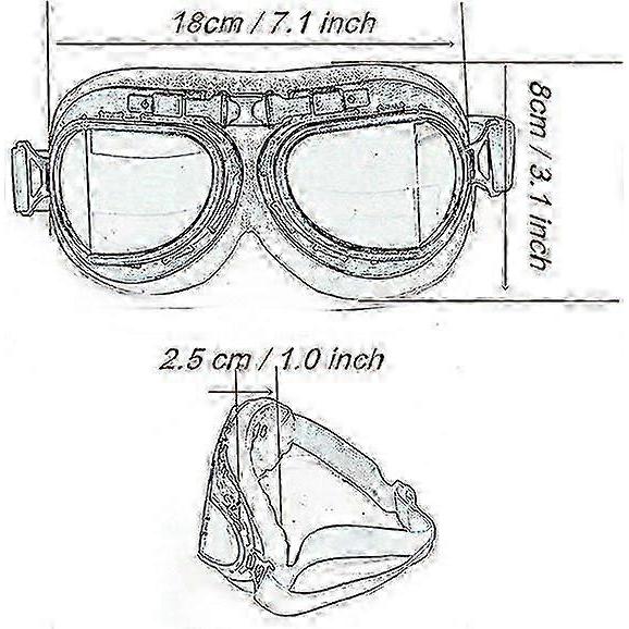 Magnifying Lens Brown Lens Sunglasses, Goggles, Retro And Steampunk Style, Suitable For Outdoor Sports And Off-road Motorcycles