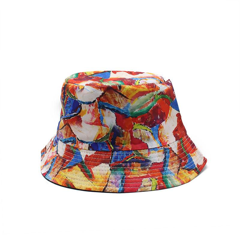 Summer Tie-Dye Basin Hat Men And Women Outdoor Outing Sunshade Sun Hat Printed Basin Hat Bucket Hat
