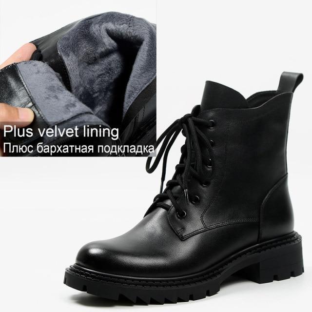 

Женские ботинки Mordoan, осенне-зимние ботильоны из натуральной коровьей кожи со шнуровкой и круглым носком на платформе, ботильоны, женские зимние ботинки 40