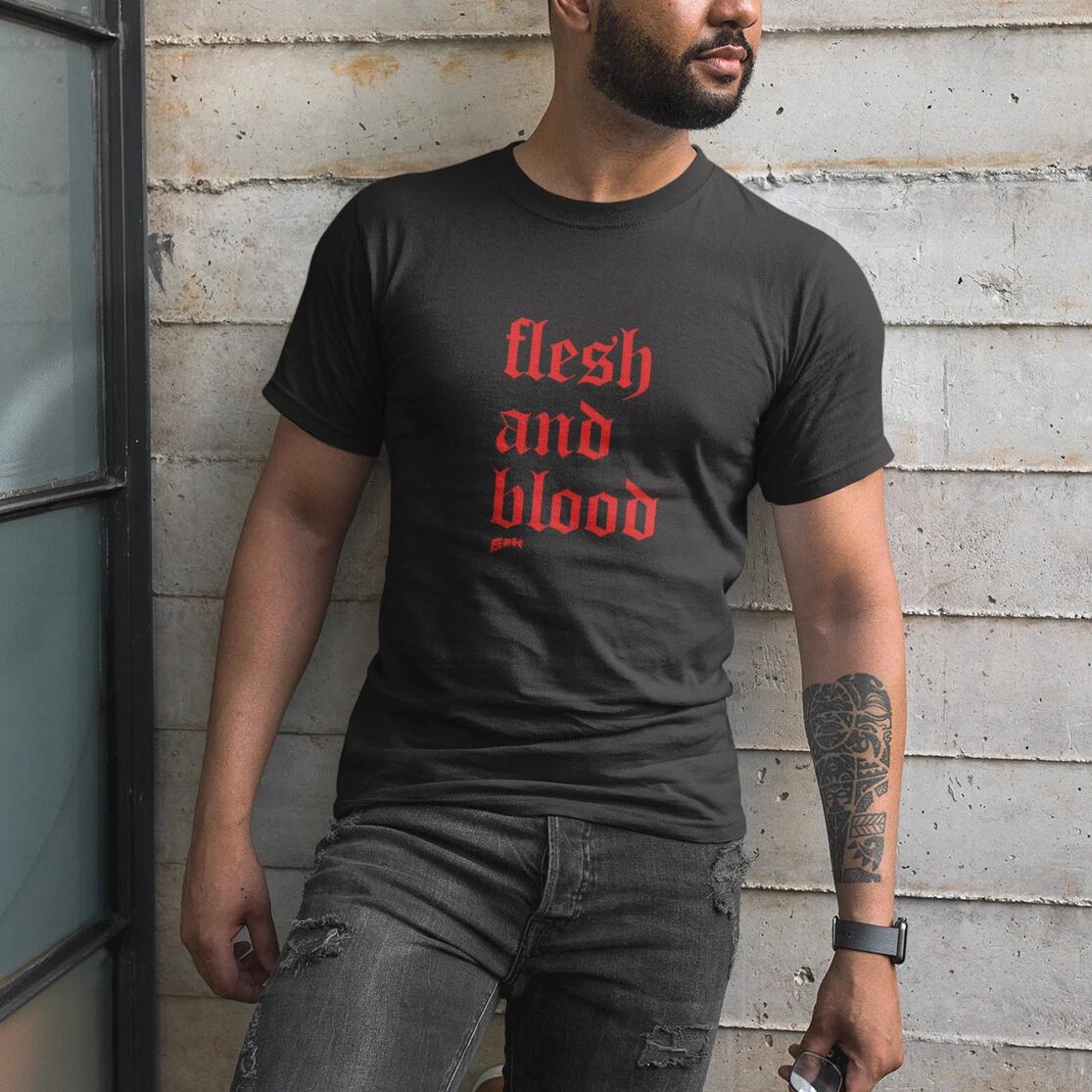 E2K Flesh and blood Unisex T-Shirt God JesusChrist cross faith grace gospel love 4XL