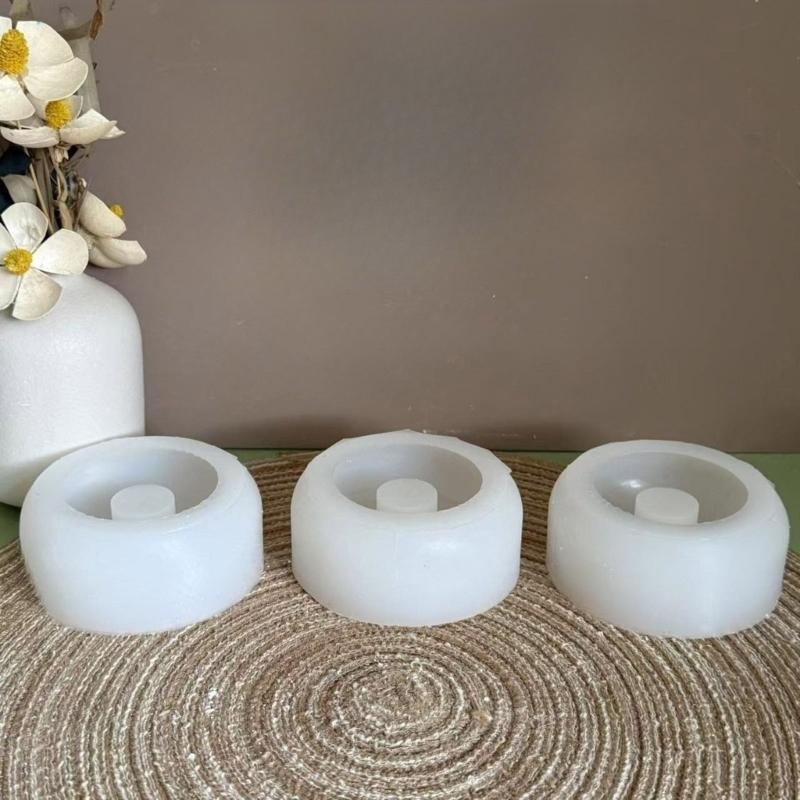 Flexible Starke Silikon Runde Kerzenhalterform Für DIY Handgemachte Bastelarbeiten Und Harzgießprojekte