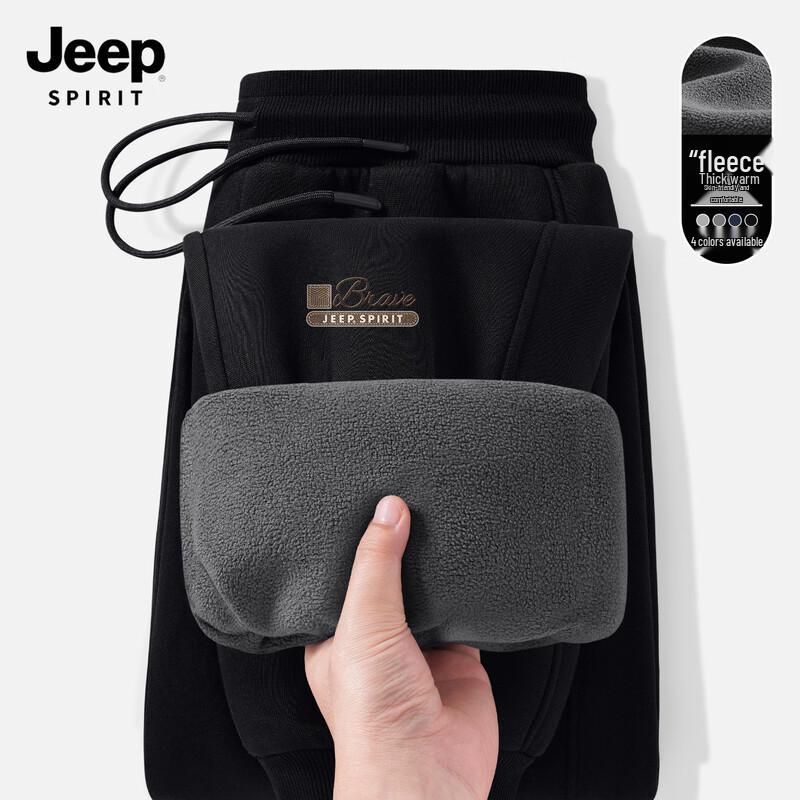 JEEP SPIRIT Men s 2025 Loose Fleece-Lined Jogger Pants XL