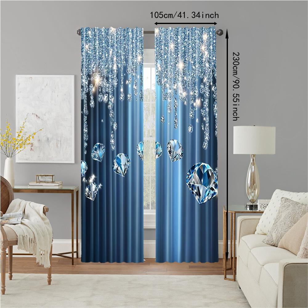2Pcs Abstract Printed Window Curtain For Bedroom Office Kitchen Living Room And Study With Rod Hole Window Treatment
