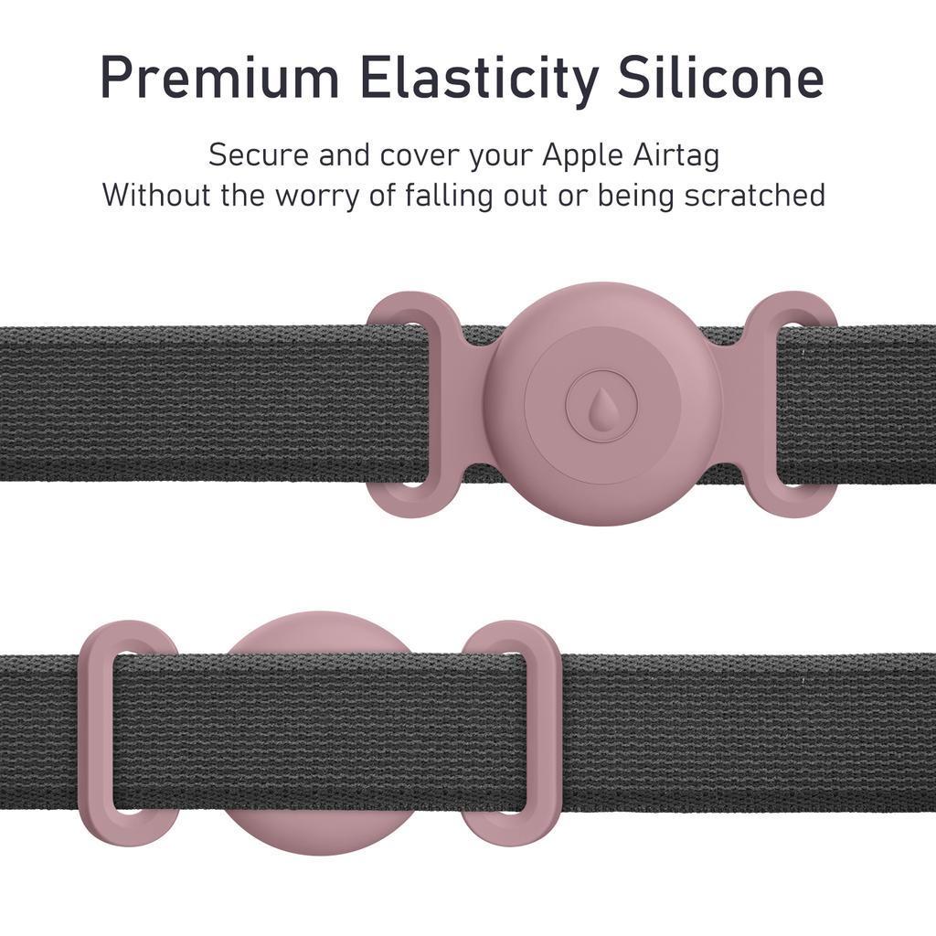 Soft Silicone Case With Keychain For Apple Airtag Dog Cat Collar Anti-Scratch Protective Cover For Air tag Luggage Backpacks