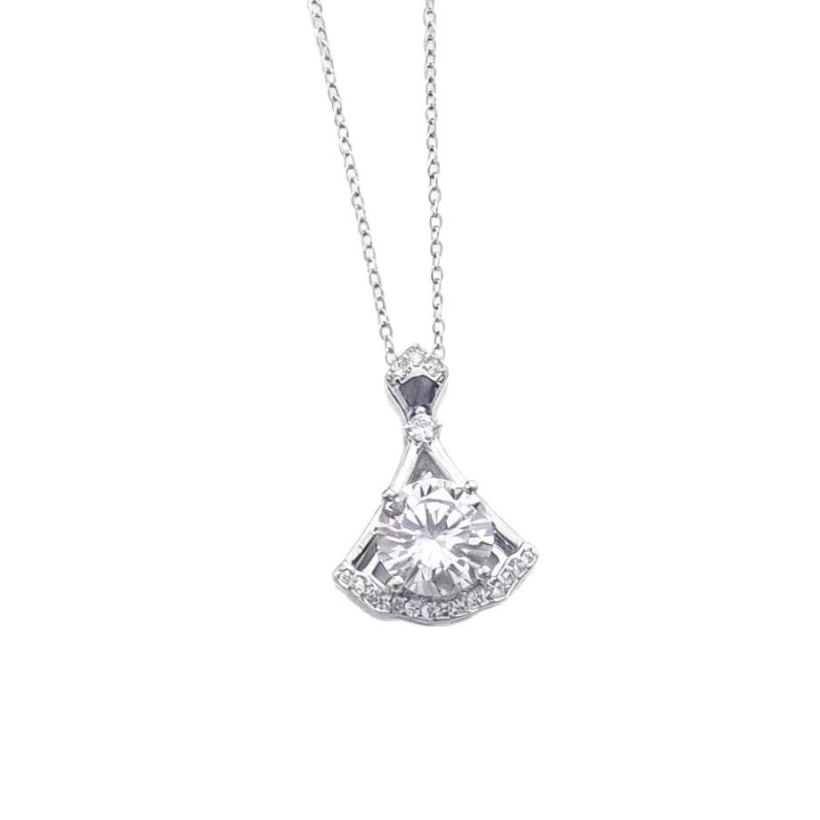 Classic Small Skirt Necklace Female Simulation Zircon Collarbone Chain Eight Hearts Eight Arrows Micro Inlaid Pendant