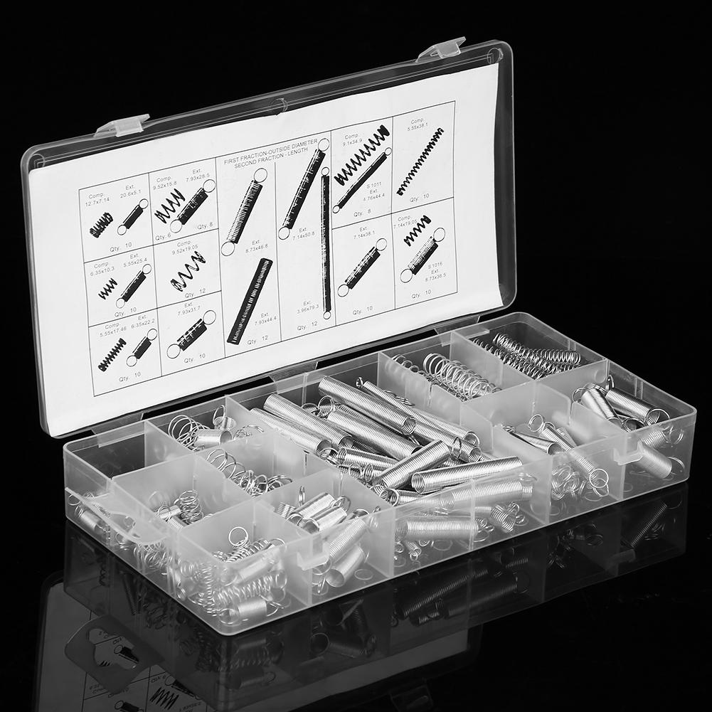 200pcsSet 20 Sizes Carbon Steel Compression Extension Springs Assortment Kit with Box