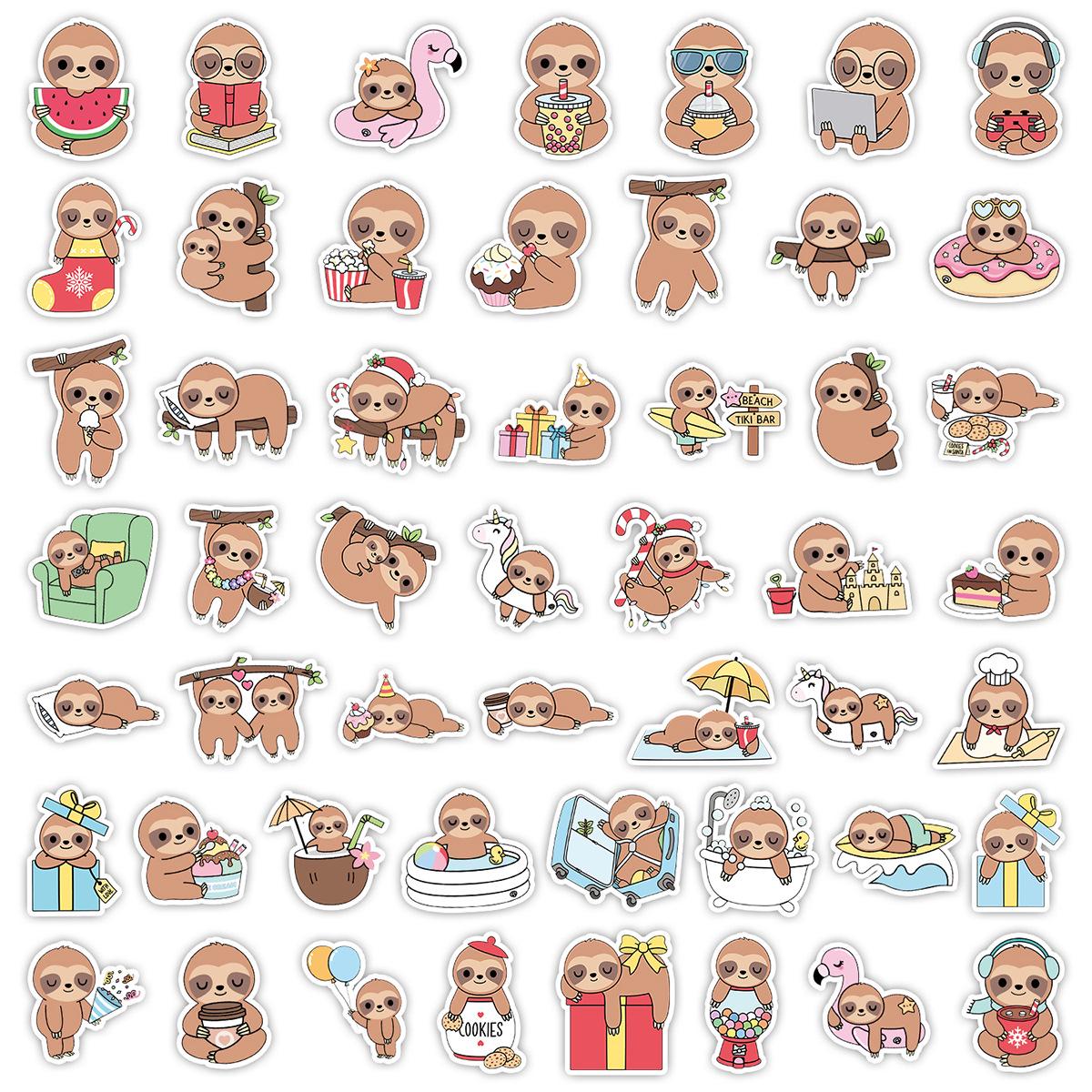 50 Cute Animal Graffiti Stickers - Waterproof Suitcase & Journal Decoration