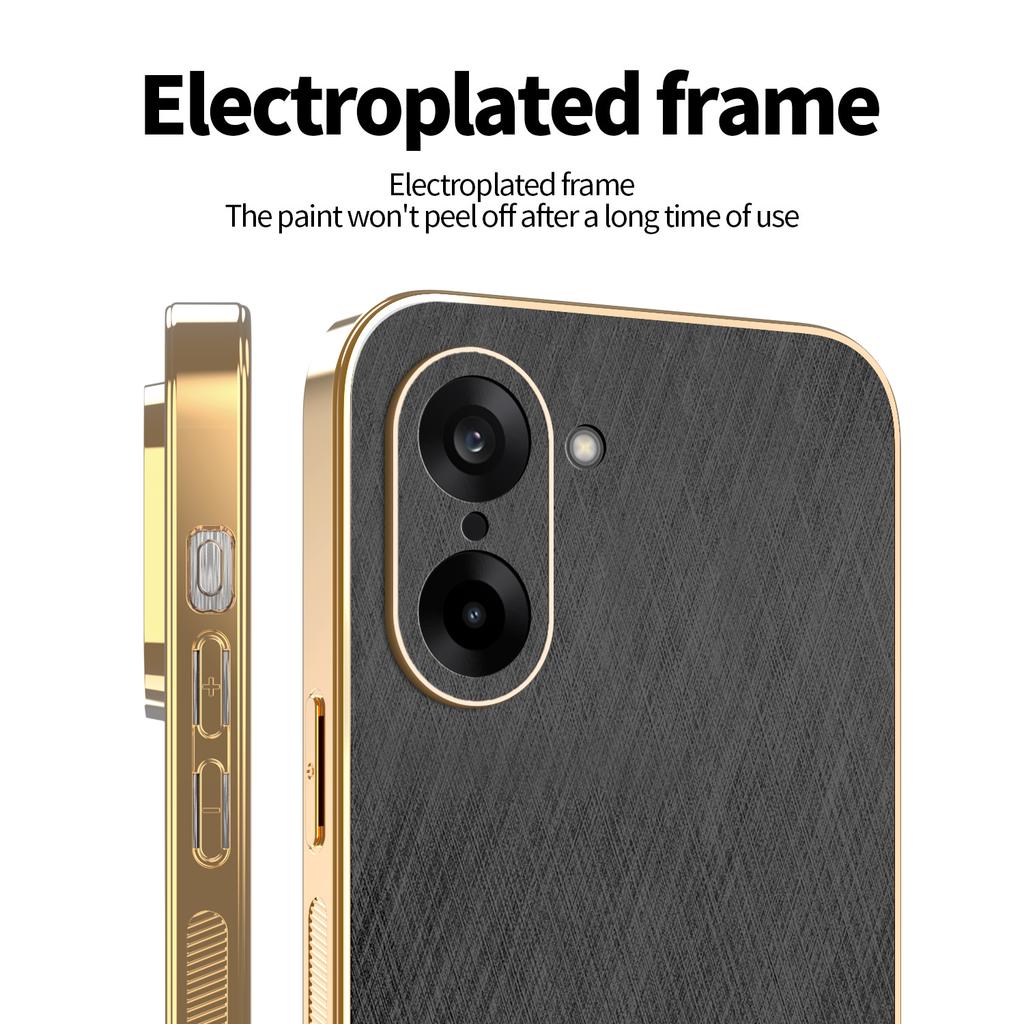For OnePlus Ace 5 Ultra 5G/Nord 5 5G Case Electroplating Silk Texture PU+TPU Phone Back Cover