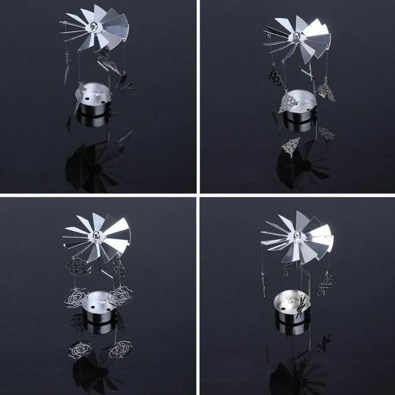 1pcs  Silver Gold Candlesticks Rotating Romantic Rotation  Carrousel Tea Light Candle Holder Dinner Wedding Bar Party