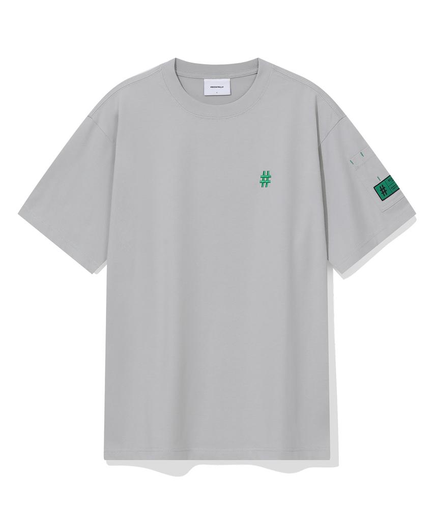 BEENTRILL Green Label Sleeve Pocket Comfort Fit Short Sleeve T-Shirt (Light Gray)