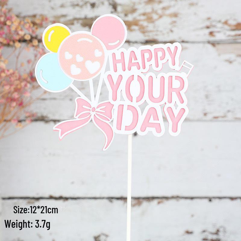 Creative Balloon Bow Cake Decoration for Baby Birthday