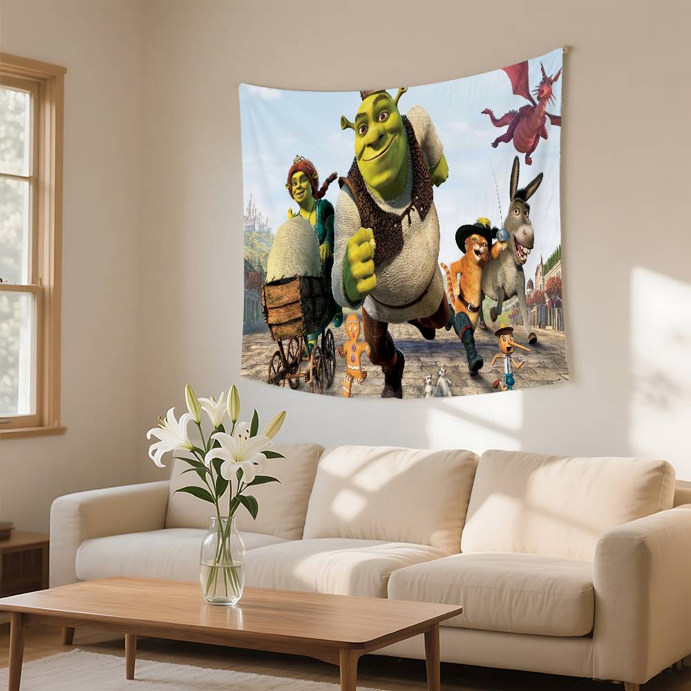 

Funny Movie Sshrek Tapestry Wall Hanging Tapestry Art Deco Blanket Curtain Hanging At Home Bedroom Living Room Decor 74x94cm(29x37in)