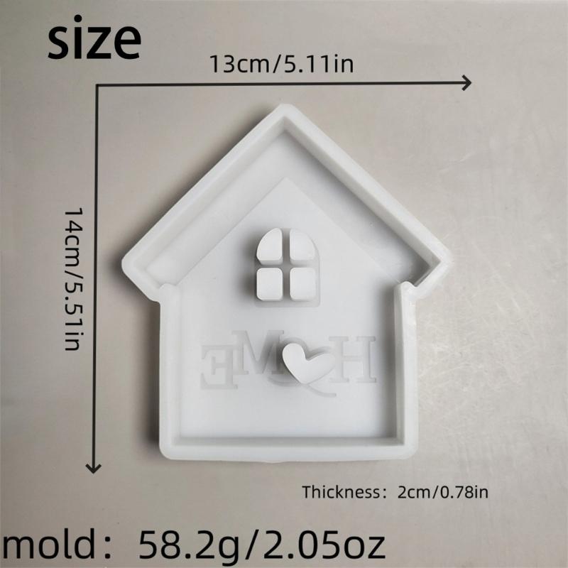 House Shaped Silicone Molds for Epoxy Resin, House Shaped Concrete Cement Silicone Molds for Art Craft, Gypsum Ornament