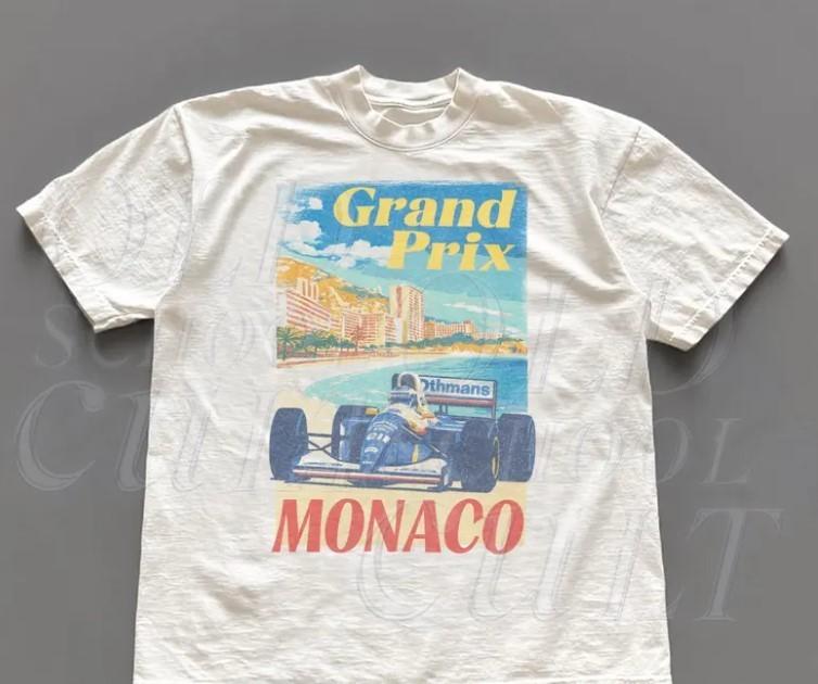 Monaco Grand Prix Vintage 90s Style T-Shirt, Monaco Shirt S