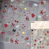 Gold Stamped Snowflake Stars White Christmas Tree Red Bowknot Cute 3D Nail Art Stickers Xmas Lovely Manicure Decals