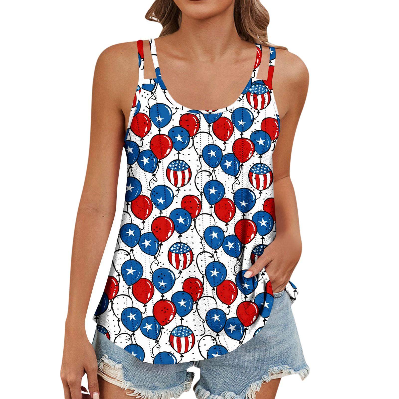 Женский модный повседневный жилет с градиентным цветным принтом и U-образным вырезом — фото 3