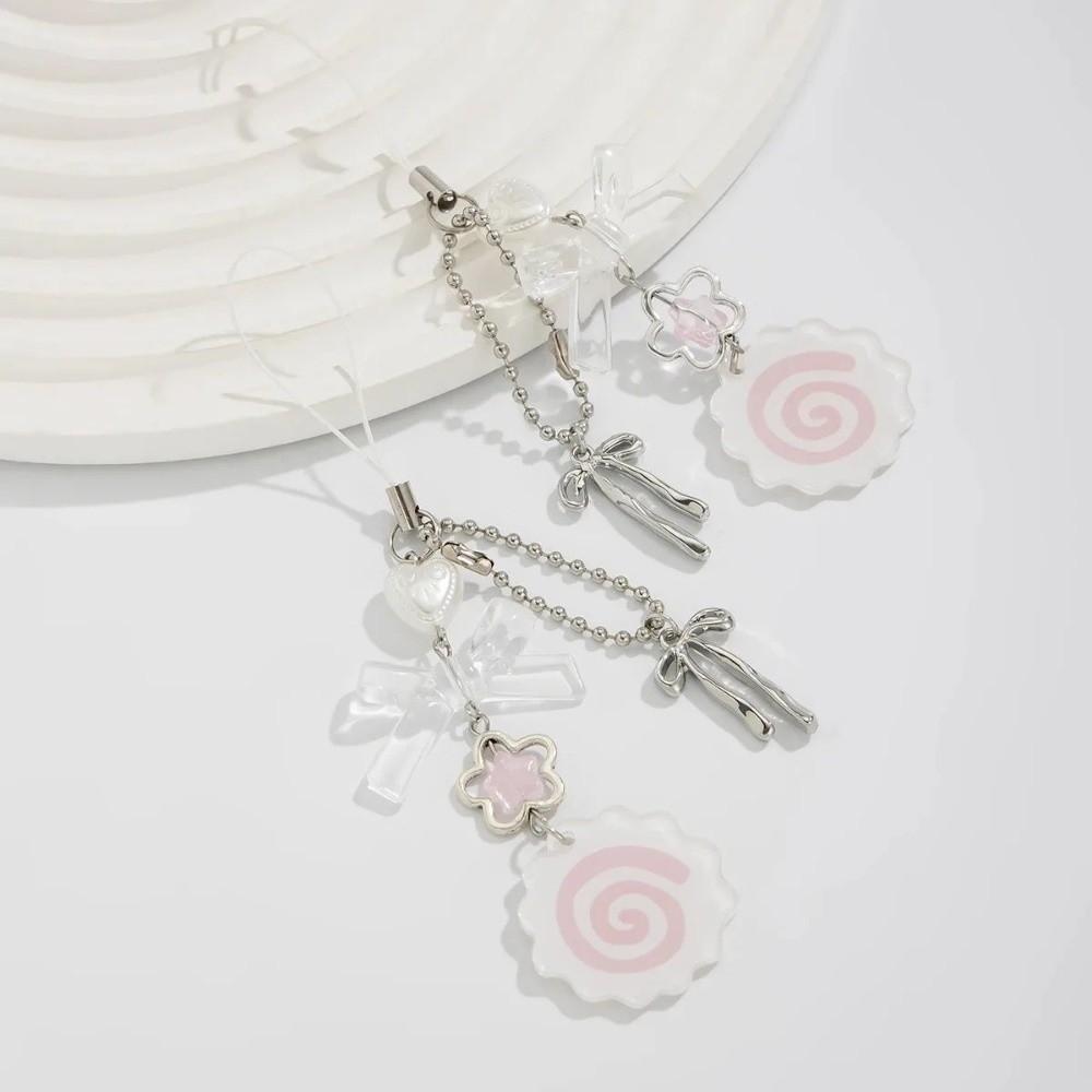 Pink Color Punk Keychain Lanyard Kawaii Style Fish Cake Keyring Harajuku Bag Pendant  Daily Use