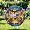 4th of July Acrylic Puzzle Suncatcher, Patriotic Window Hanging Ornament, 250th Anniversary America Sun Catcher Jigsaw Puzzle Kit for Independence Day