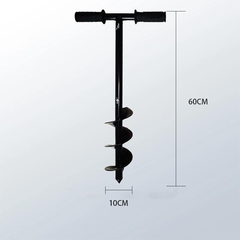 Burghiu Manual pentru Găuri de Stâlpi, cu Bit în Formă de T și Mâner Anti-Alunecare, pentru Săpat Rădăcini de Buruieni, Plantat, Cultivat Adânc