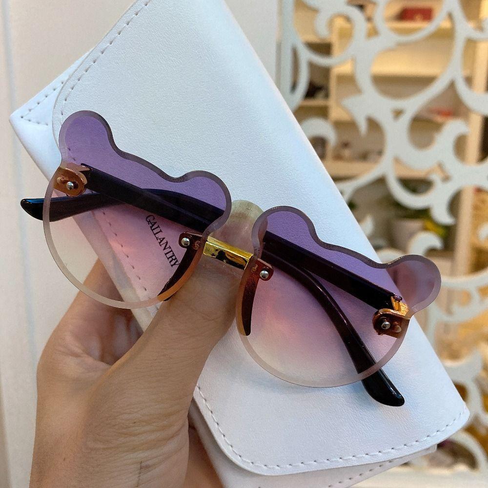 Cute Cartoon Bear Kids Sunglasses Uv400 Rimless Children Sun Glasses Beach Outdoors Eyewear For Boys Girls