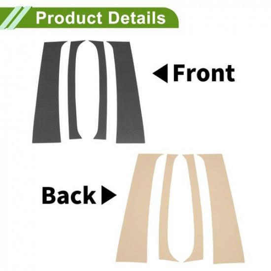 4 st stolpfönsterlister för Dodge för Ram 1994-2001 Kolfibermönster Svart