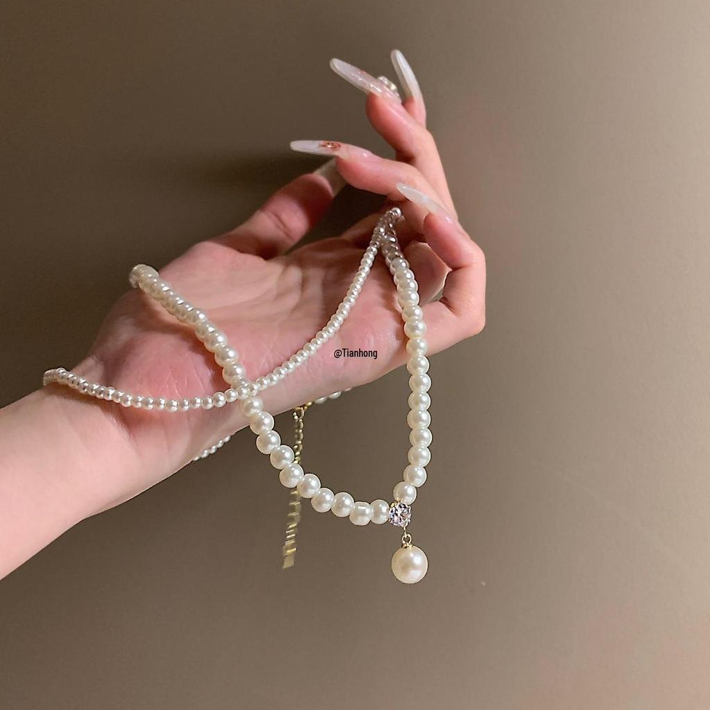 French Pearl Double-Layer Necklace - Women's Luxury Clavicle Chain