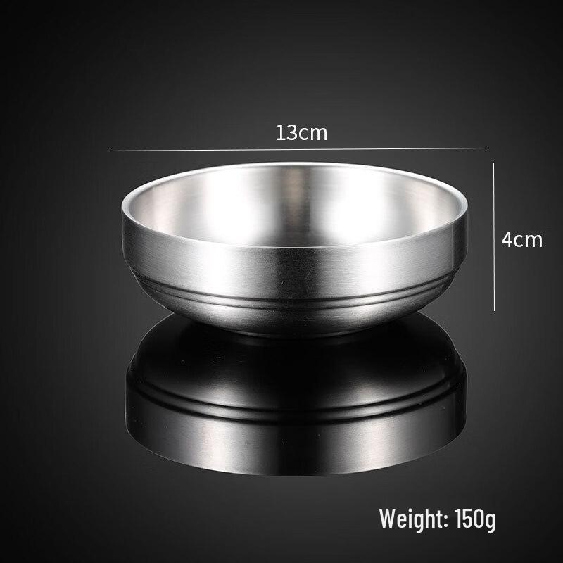 Qian Xing 304 Stainless Steel Double-Layer Round Serving Dishes - Set of 5