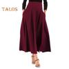 Maxirock Bandage Hohe Taille Enger A-Linien-Rock Einfarbig Großer Saum Frühling Langer Rock Arbeit Freizeit Alltagskleidung