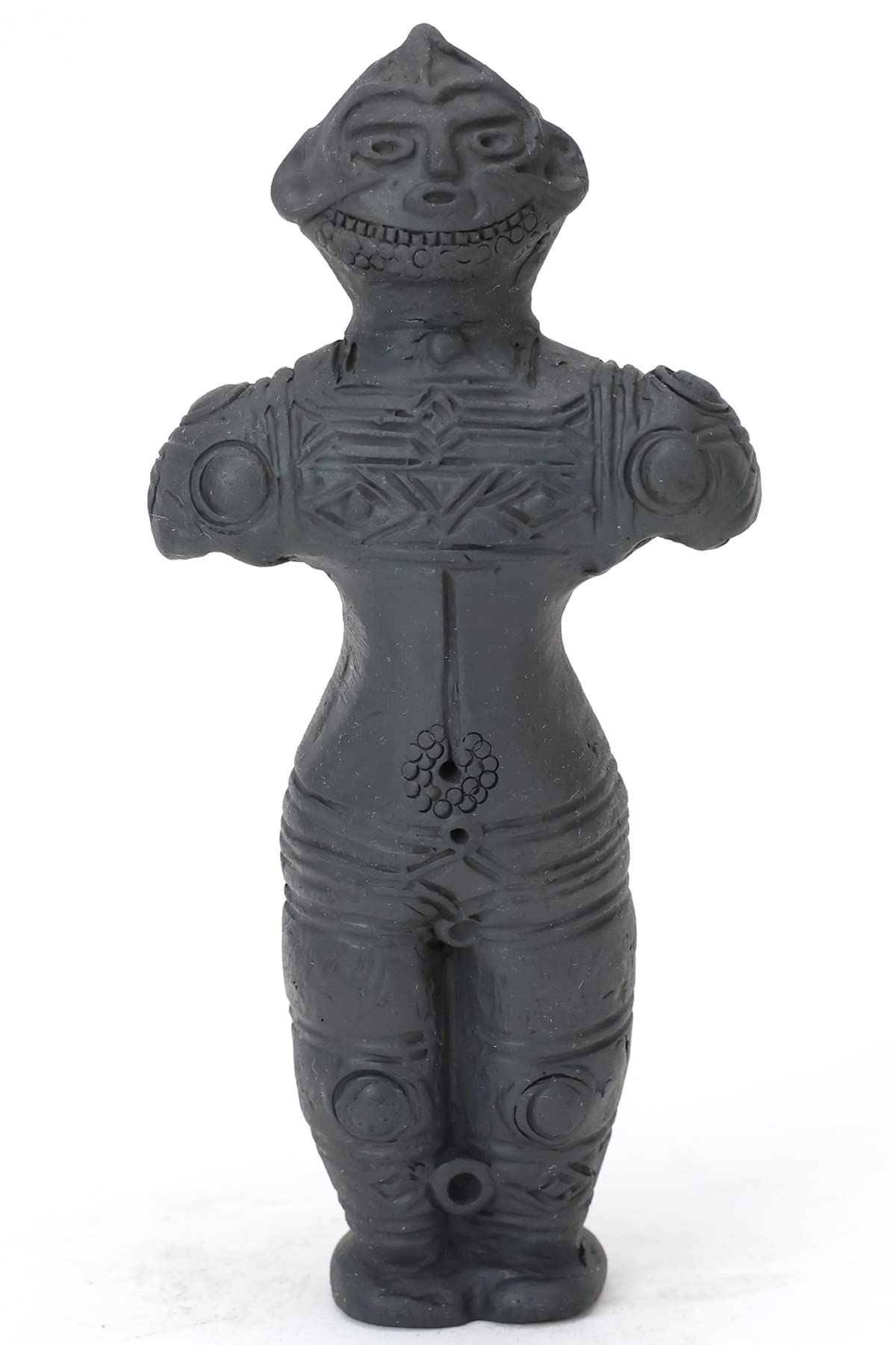 

Полая глиняная фигурка из среднего бисквита, изготовленная вручную для защиты от легкости и процветания (Раскопанный Хоккайдо) (15см) Реплика, Мастер, Злой,