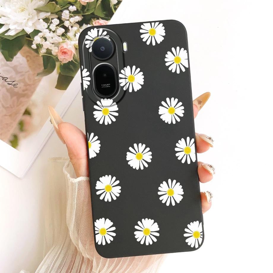 For Xiaomi Redmi A7 Pro Poco C85X Phone Case Floral Daisy Aesthetic Moon Nigth Bow Pattern Funda Soft Matte Silicone Back Cover