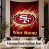 Benutzerdefinierte Text Wandteppich San Francisco 49ers Druck Wandbehang Innen Wohnzimmer Wanddekoration