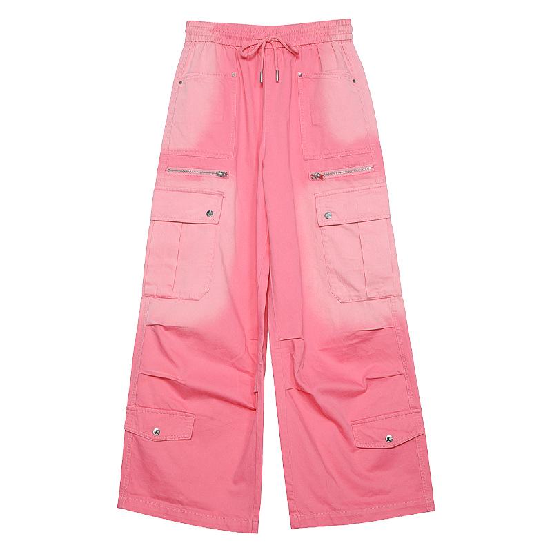 

Tuogu Women s American Style Multi-Pocket Casual Wide Leg Paratrooper Pants Large