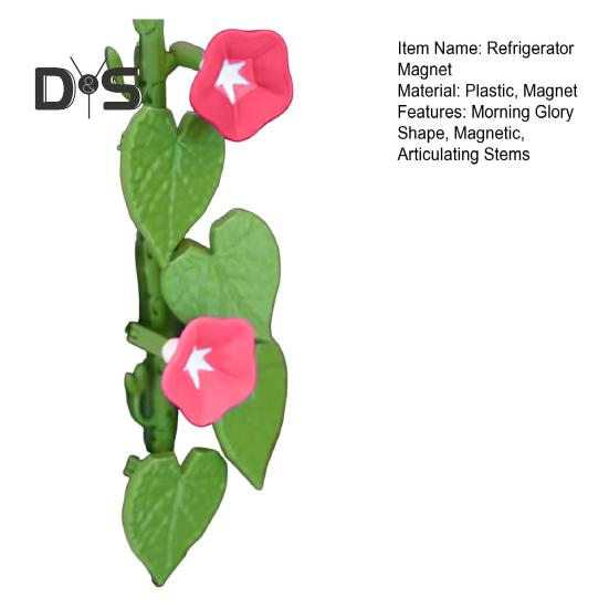 1/2/3/4Pcs Morning Glory Refrigerator Magnet with Articulating Stems Vine Flower Plants Fridge Magnet Home Office Kitchen Locker Decoration