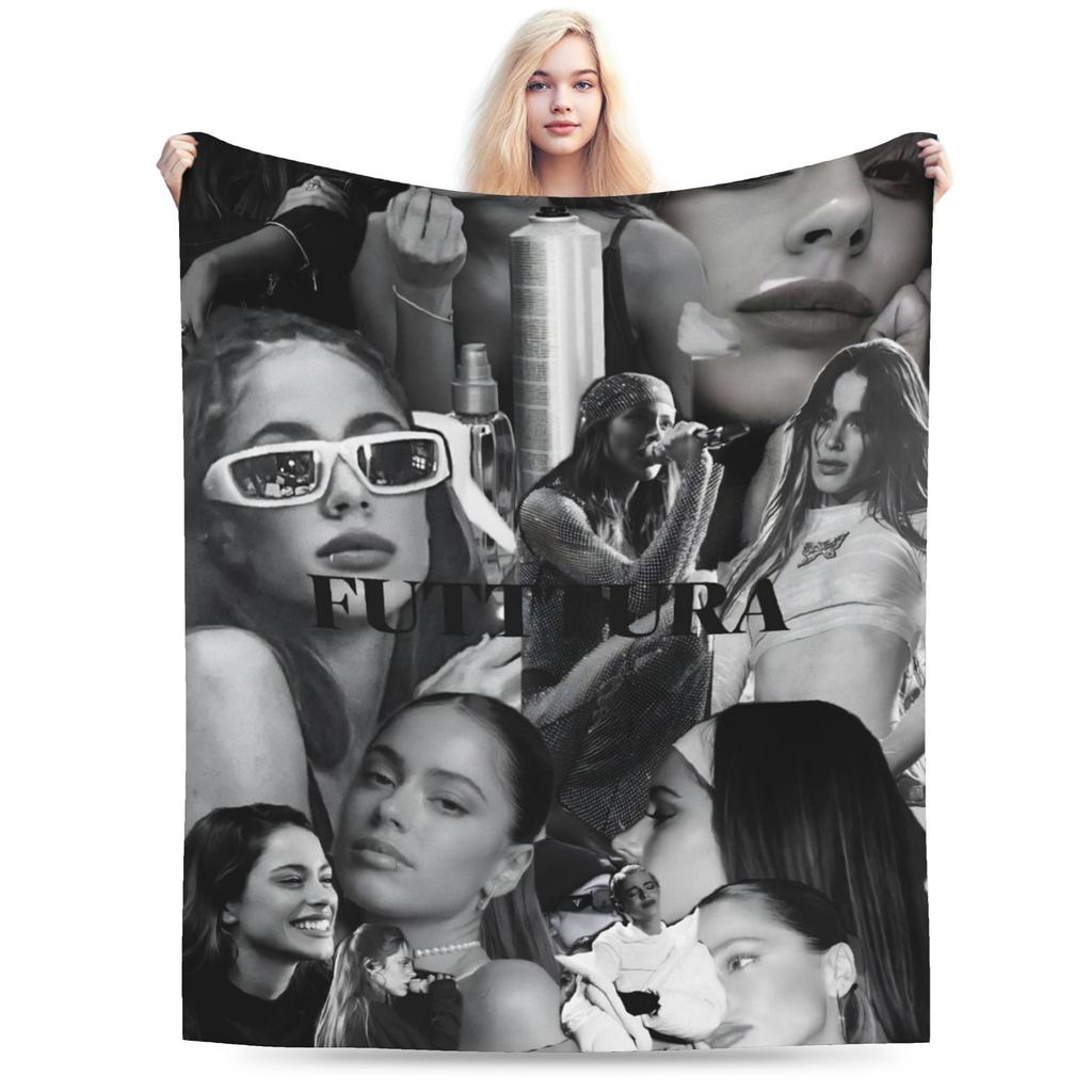 TINI STOESSEL Futttura Tour Fleece Blankets Singer Awesome Throw Blankets for Bed Sofa Couch 200x150cm Bedspreads