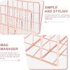 File Holder for Desk: Magazine Holder 3 Slots Desktop File Sorter Organizer for Office Desk Accessories Rose Gold