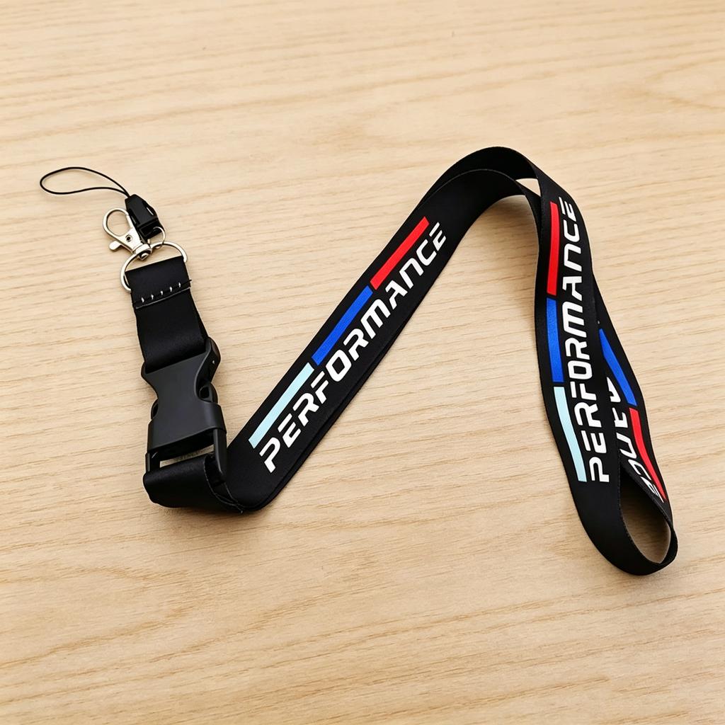 1pcs Black White Performance Emblem Lanyard Nylon Printing Logo Style Keychain For BMW M Performance E90 E60 E46 Car Accessories sdbf49