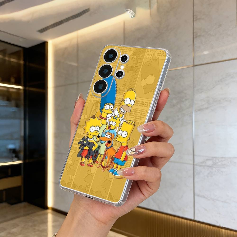 

Simpsons-Funny Cartoon Phone Case For Samsung S25,S24,S21,S22,S23,S30,Ultra,S20,Plus,Fe,Lite Transparent Cover Samsung S21plus