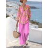 New European and American style sleeveless digital printing wide-leg pants set women's summer casual fashion two-piece set trendy