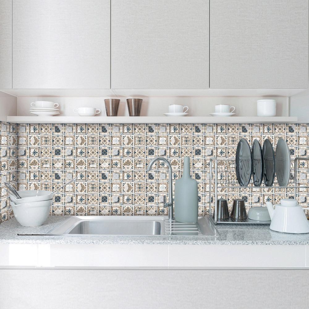 10pcs Waterproof Self Adhesive Wallpaper Self Adhesive Wall Decals  Kitchen