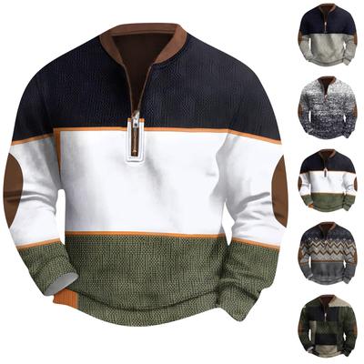 Erkek Retro Günlük Degrade Baskılı Sweatshirt
