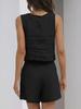 New Women's Outwear Set Linen Shorts Sleeveless Top Vest