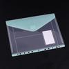 Transparent 11-Hole Loose-Leaf File Bag with Velcro Fastener for Students