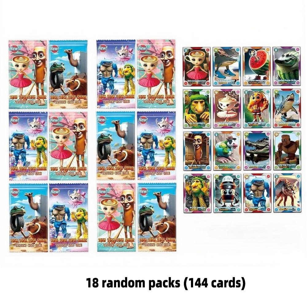 Italian Brainrot Trading Cards Tungtungtung Sahur Tralalero Tralala Collection Card Game Toy Battle Carte Toys For Children Gift