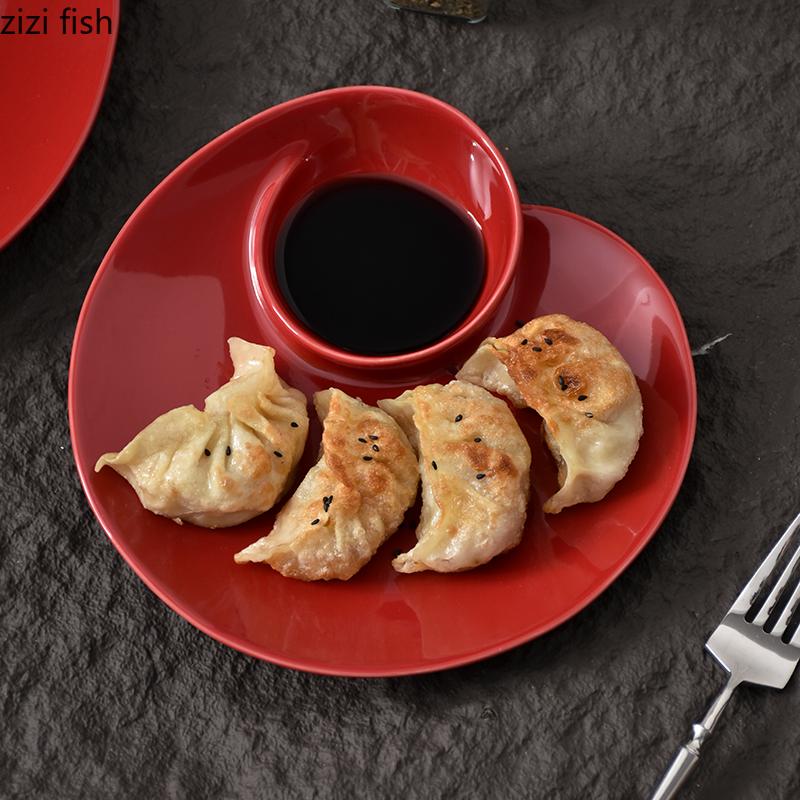 Ceramic Dumpling Plate Dining Plates Seasoning Dish Sashimi Plate Sushi Plates Fruit Dish Salad Bowl Dessert Bowl Snack Tray
