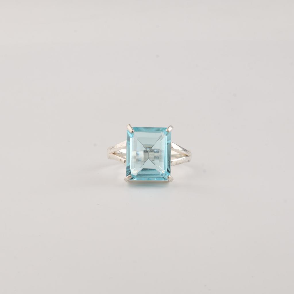 Sky Blue Topaz Gemstone Silver Pretty Ring, 925 Sterling Silver Handmade Ring For Anniversary Gift RR-86-9