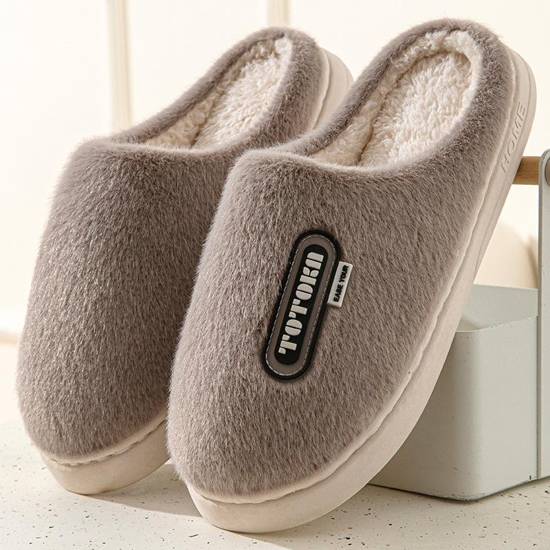 Cotton Slippers Women's Autumn and Winter Home Indoor Warm Plush Thickened Couple Lightweight Outdoor Cotton Shoes Confinement Shoes