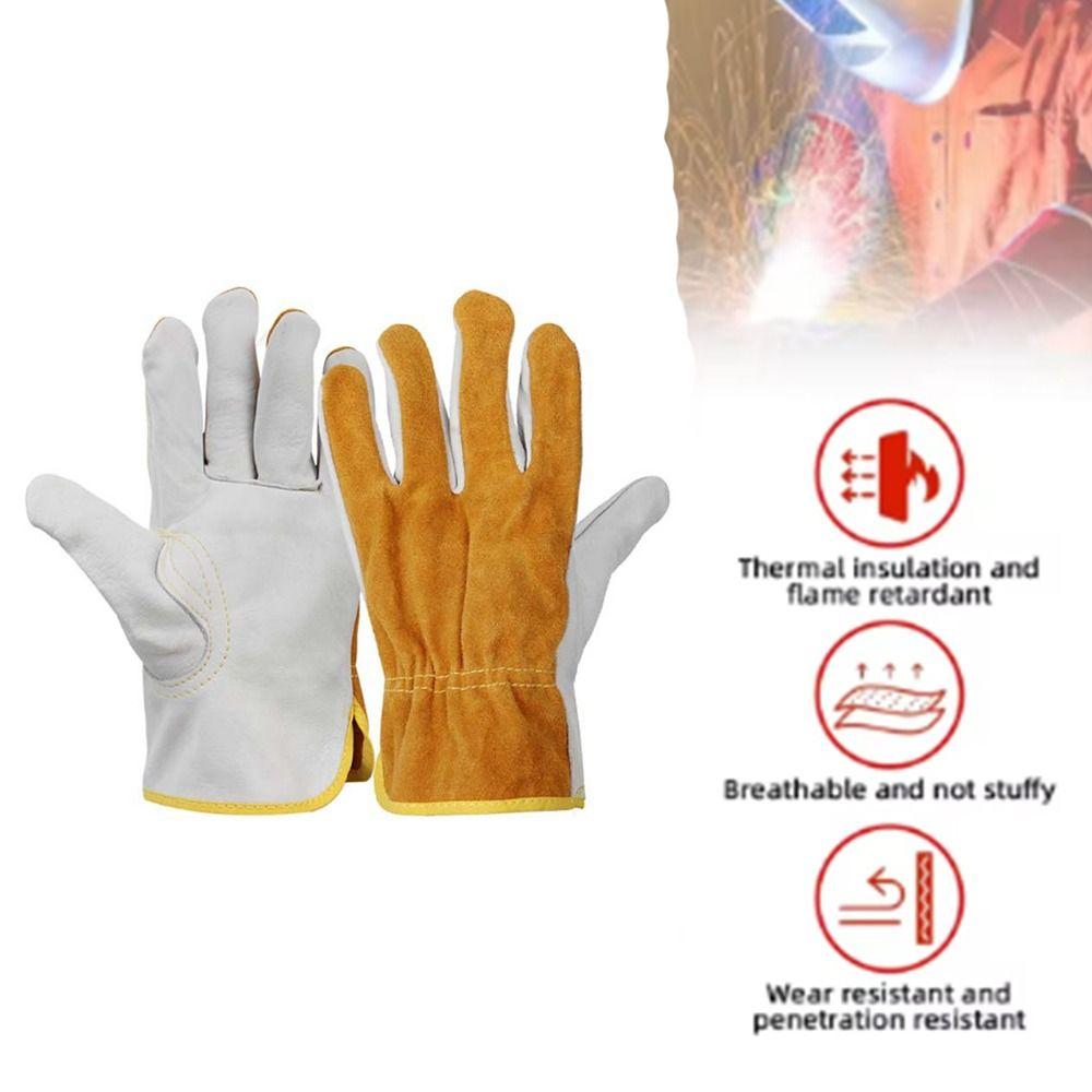 1 Pair Safety Welding Gloves Security Protection Welder Gloves Driving Farm Garden Welding