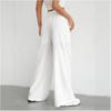 Damen Einfarbig Kordelzug Weitbein Hose Lässig Elastischer Bund Schräge Tasche Hose Für Frühling & Sommer Damenbekleidung