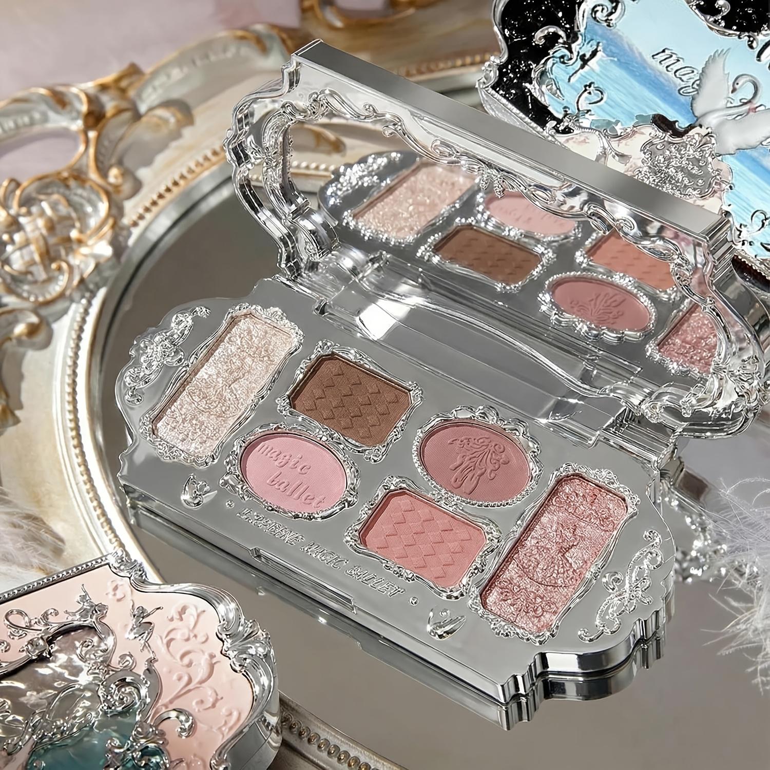 Valentine s Day Exclusive Swan Ballet Six Color Makeup Palette, Neutral Pink Eyeshadow with 4 Matte + 2 Shimmer Shades, Blendable Cute Eye Makeup 01