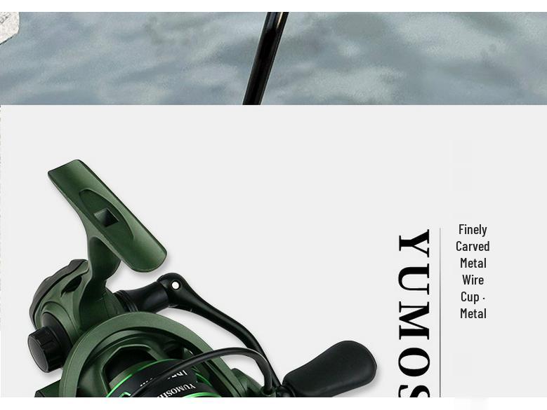 YUMOSHI Gapless Spinning Fishing Reel, Metal Line Cup, Rocking Arm for Sea and Rock Fishing.
